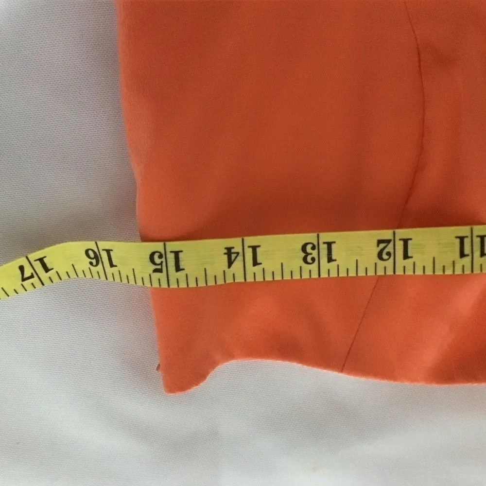 Shoshanna Womens One Shoulder Mini Shift Dress Coral Silk Pleated Size 2 Small - Image 9