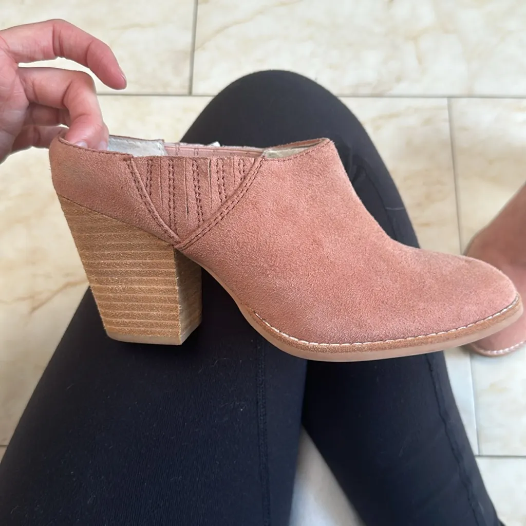 Rosalee Pink Suede Half Mule - Image 6