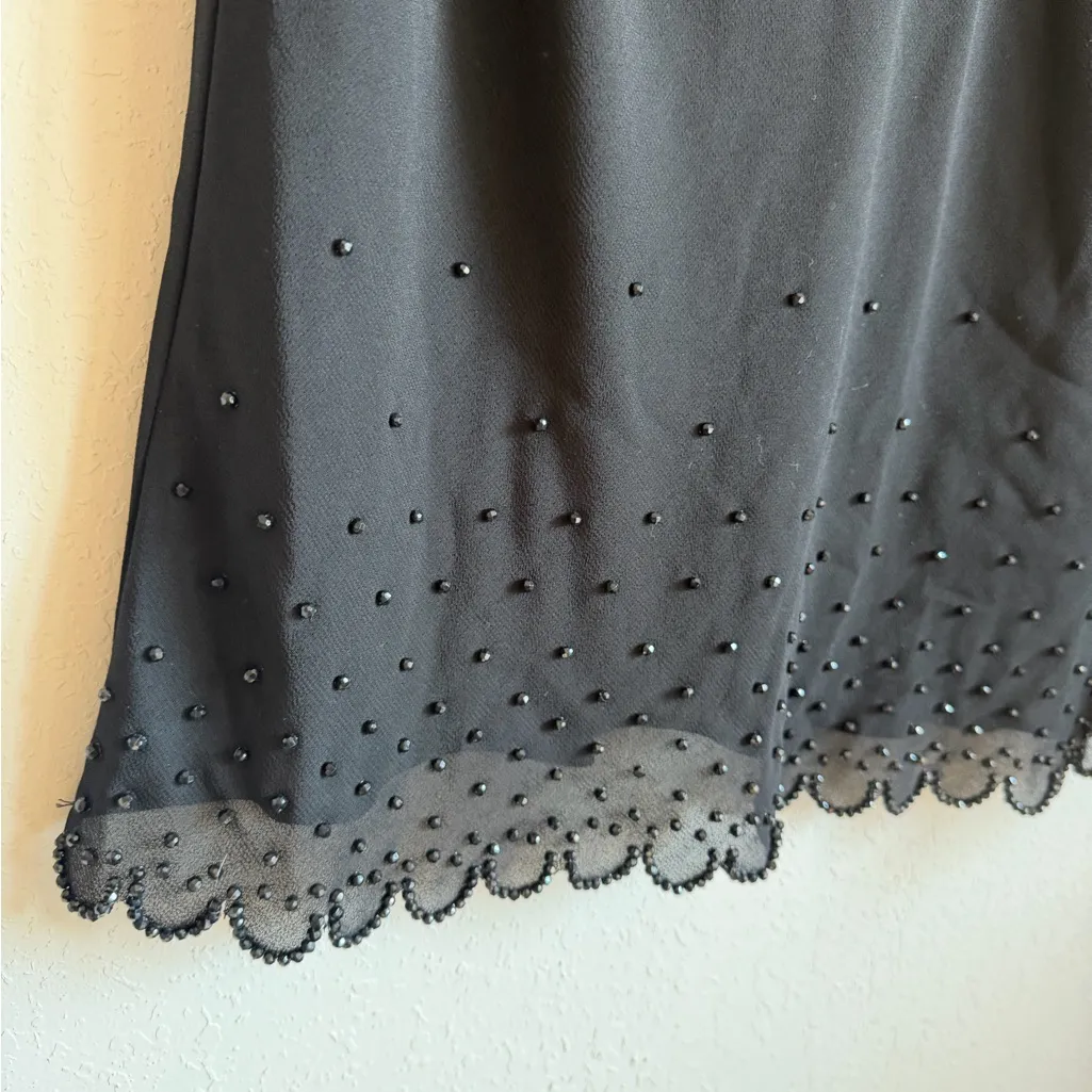 NWT DressBarn Black Studded Ruffled Scalloped Edge V-Neck Blouse Womens 20W - Image 3