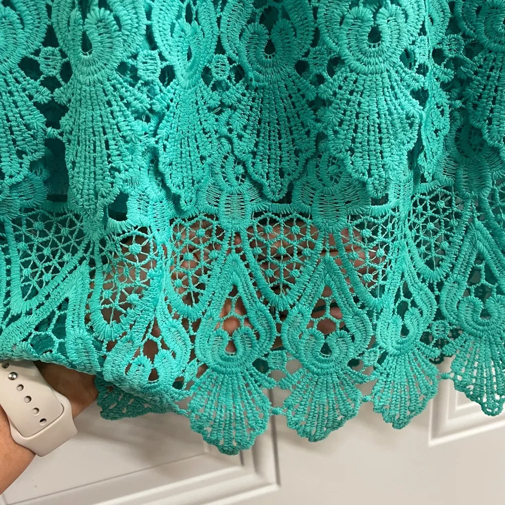 Lace skirt turquoise sz S - Image 3
