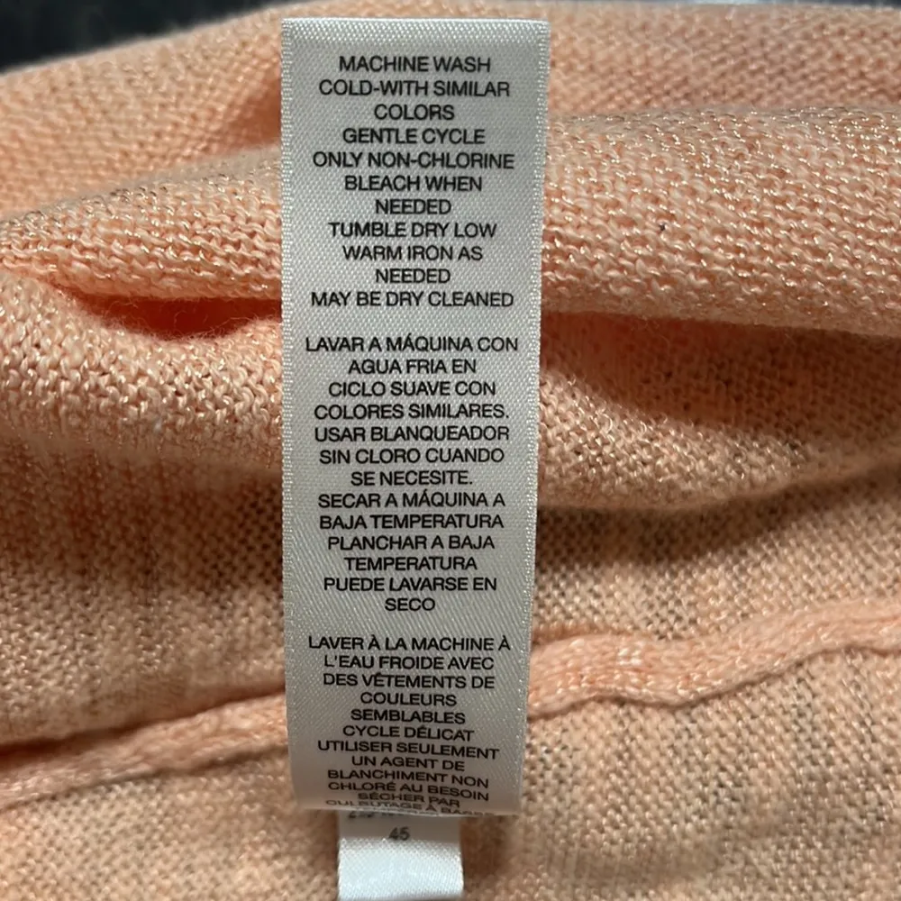 Chico’s Top Sz S (0) Peach Fringe Short Sleeves Feminine Closet Staple Fairy - Image 6