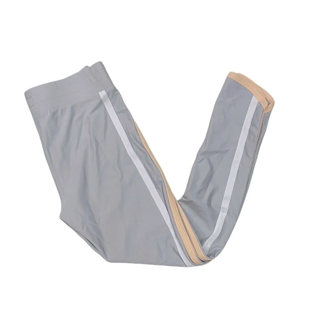 ENSMBL Align Curve Hem Legging Gray Peach White Stripe Size Small - Image 3