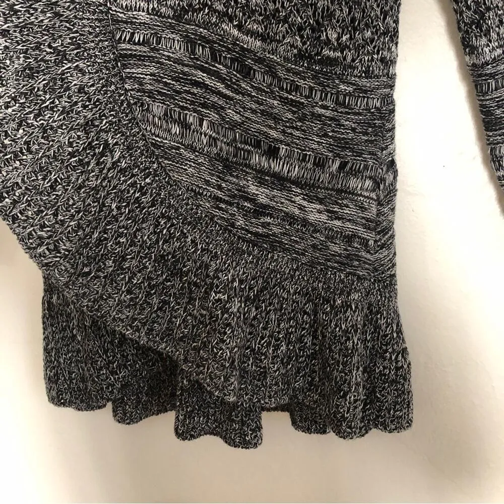 Style & Co. Knit Black Gray White Long Sleeve Open Front Draped Cardigan Sweater - Image 9