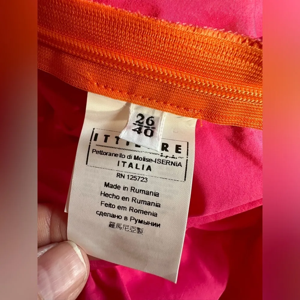 Fiorucci‎ Tiered Mini Dress NWT Size XS Ice Cream Pin Orange Pink Black - Image 8