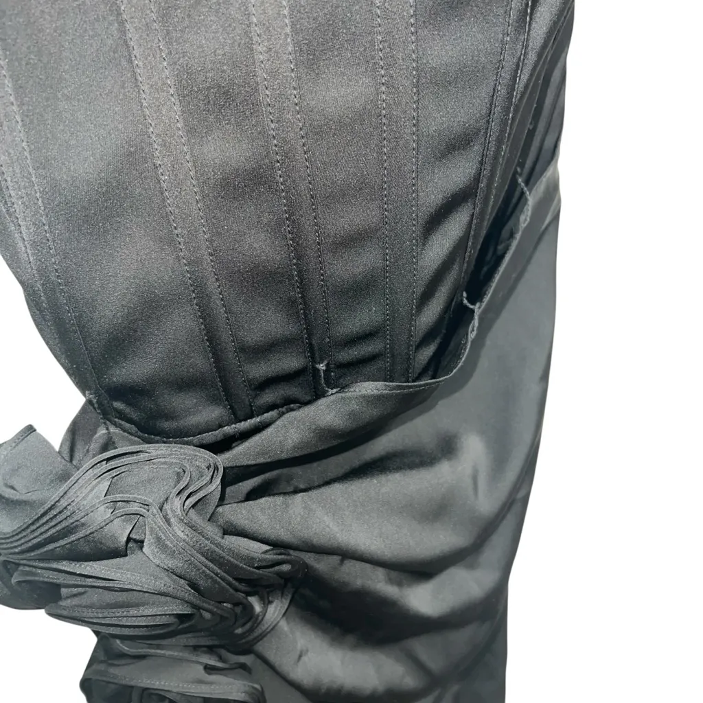 NEW NWT NBD Jake Gown Strapless Corset Maxi Dress Rosette Detail Black - Image 6