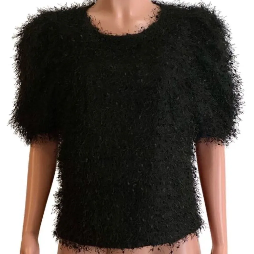 Hyacinth House Tuckernuck BLACK TEXTURED HAZEL BLOUSE NWT XS - Image 3