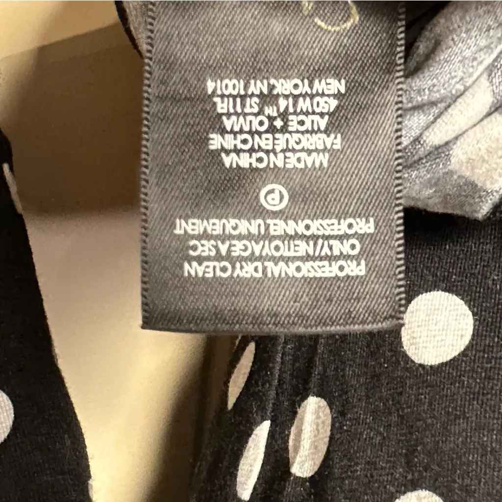 Alice + Olivia Delora Black & White Polka Dot Mini Dress Viscose Size 4 NWT - Image 9