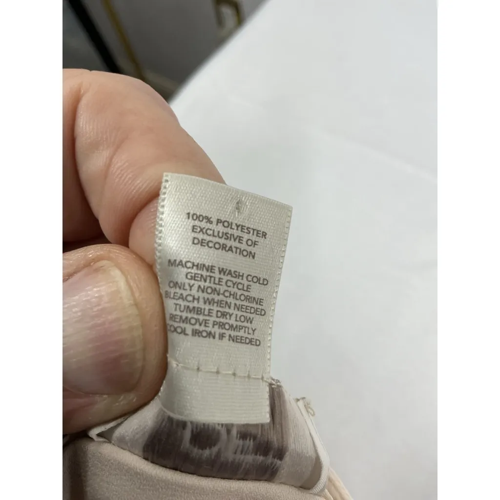 Womans Loft Long Sleeve Dress Blouse Small Pink Button Down V Neck Pearl Lace - Image 4