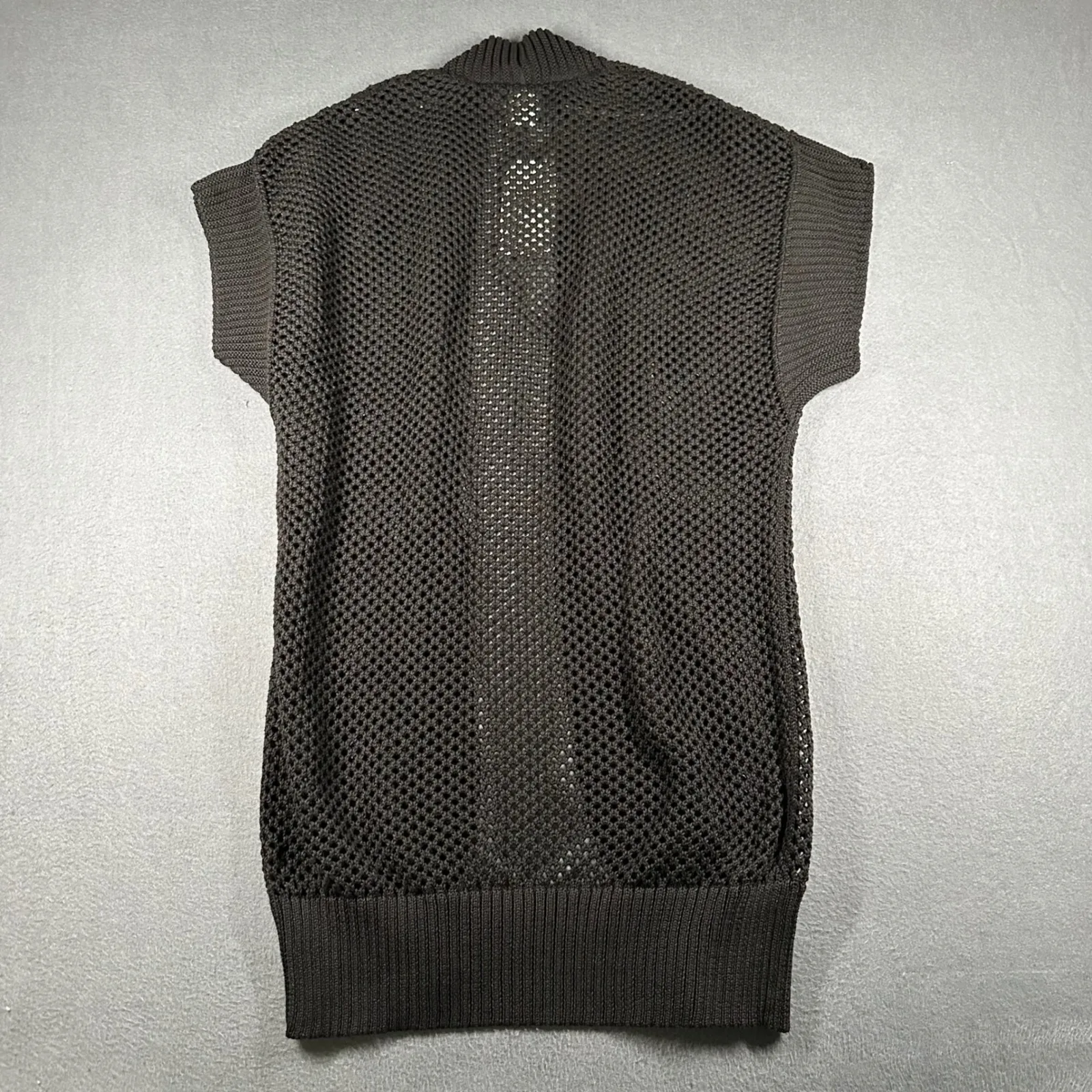 Time and Tru Womens S/M Black Crochet Ruana Open Front Cover Up NWT - Image 11