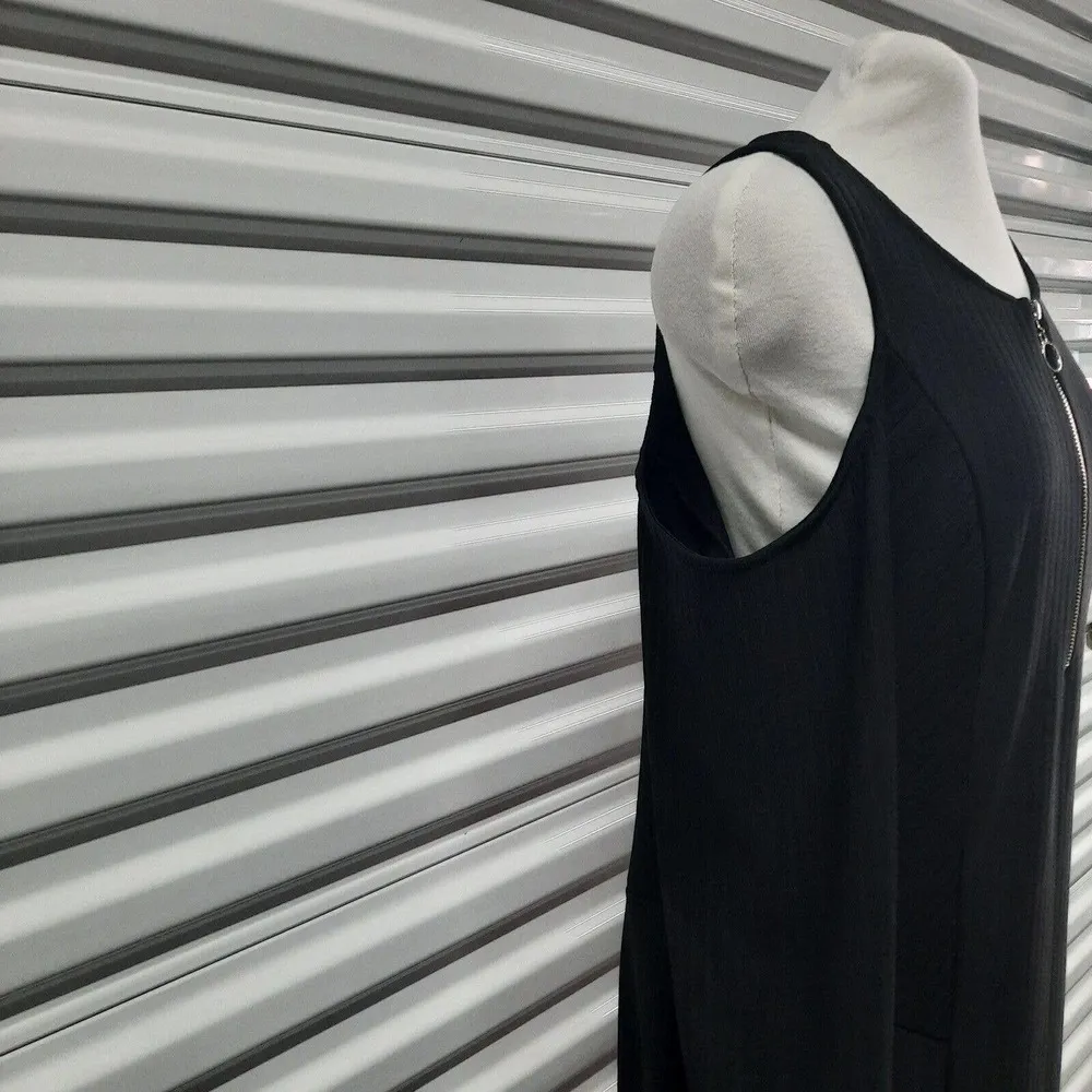 New Look Dress Women 1X Black Long Sleeve Cold Shoulder Quarter Zip Bodycon - Image 5