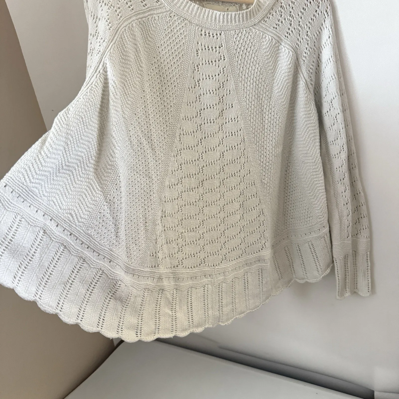 Anthropologie Angel of the North Nulia Circle Hem Swing Sweater Cream Cashmere - Image 7