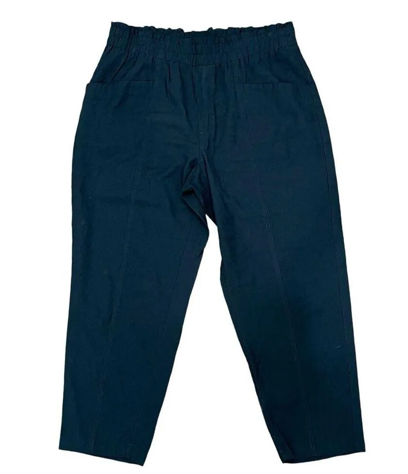 A New Day Size XXL Pants High Rise Tapered Ankle Pull On Black Cropped Women's - Image 2