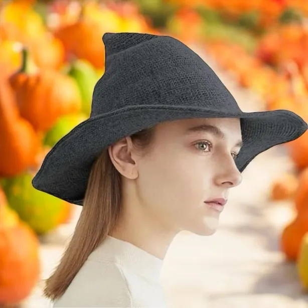 Grey Witchcraft Unisex Woolen Hat WarmStylish for Halloween or‎ Daily Wear Gray - Image 14