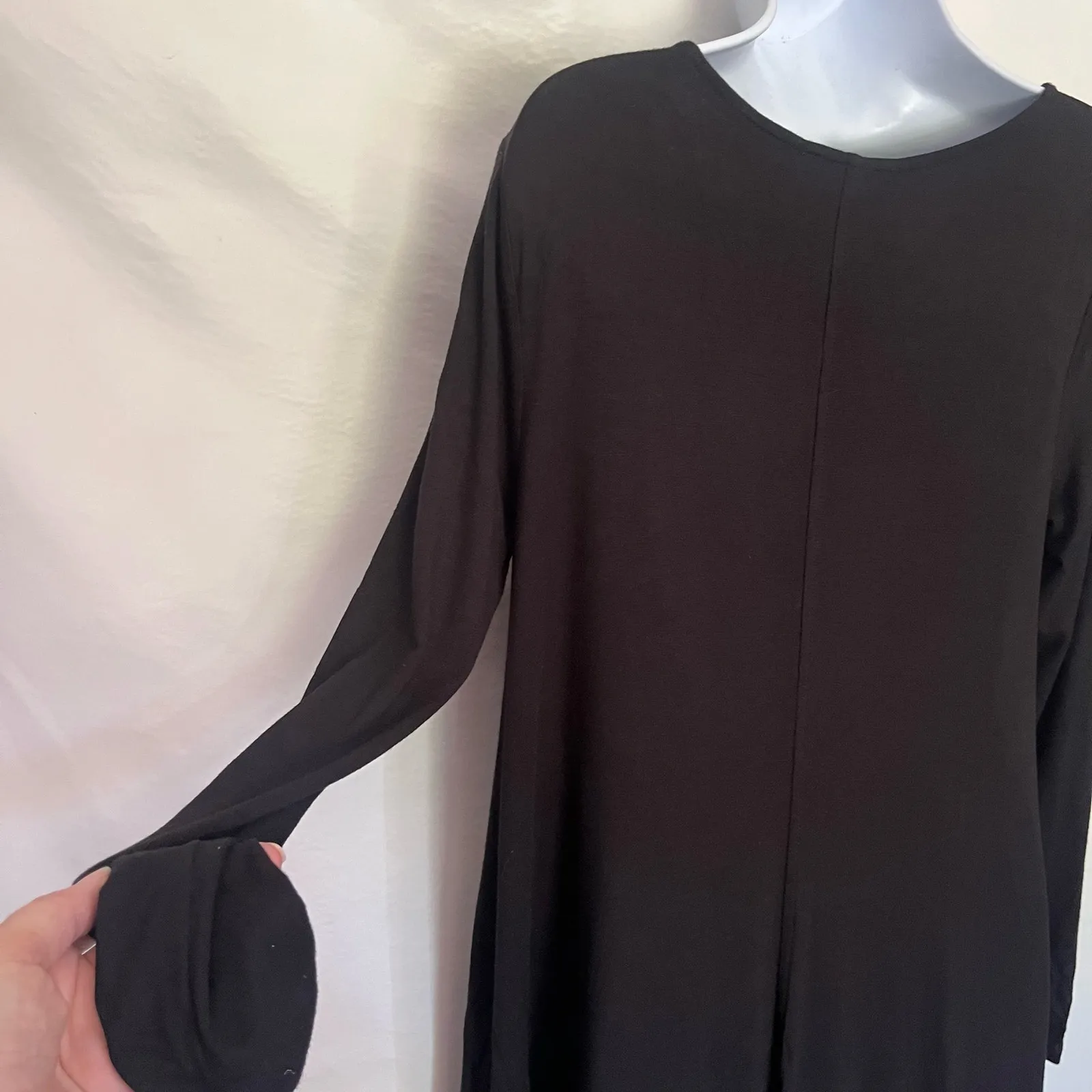 Joan Vass Swing Dress Sz S Lagenlook Minimalist Flowy Whimsigoth Asymmetric New - Image 7