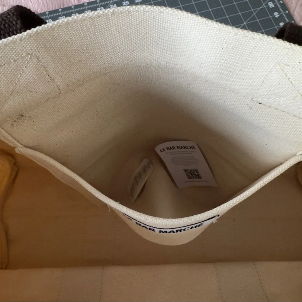 Le Bar Marché Cotton Canvas Beach Large Tote Brown - Image 8