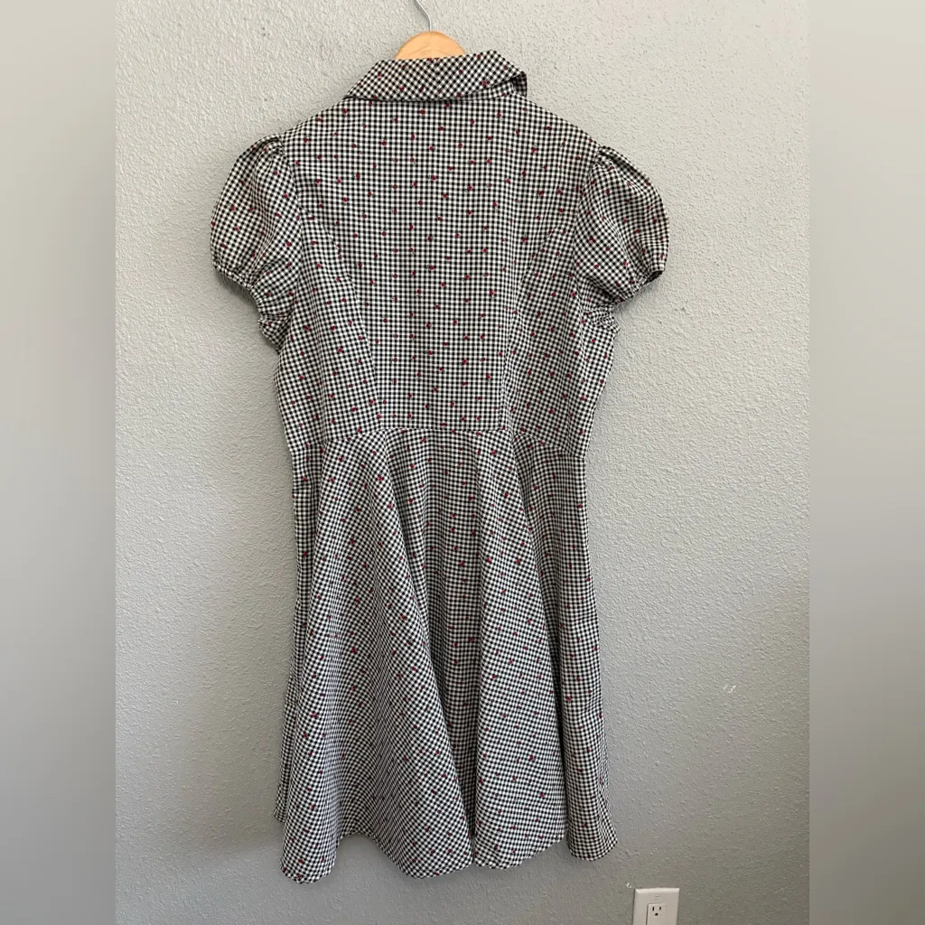 NWT Magnolia Park Gingham Swing Dress in Black and White & Cherries Size 4XL - Image 5