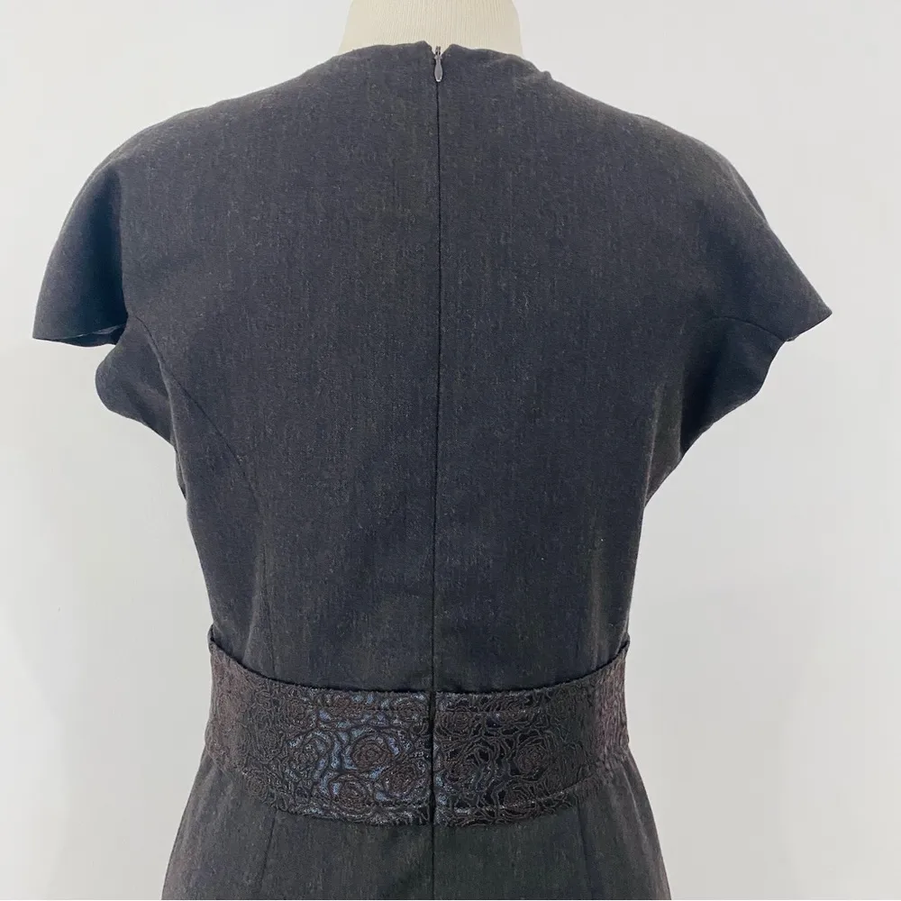 Etro shift midi wool dress Brown Size 10 - Image 9