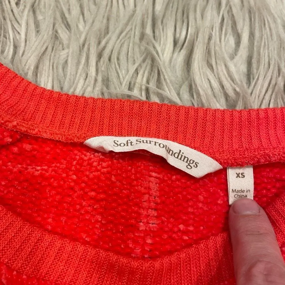 Soft surroundings orange chenille ￼blouse XS - Image 2