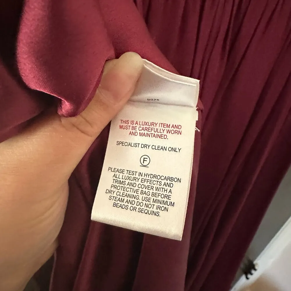 NEW Jenny Packham Star Sequin Embroidered Top Chiffon Skirt Evening Gown Size 6 Red - Image 10