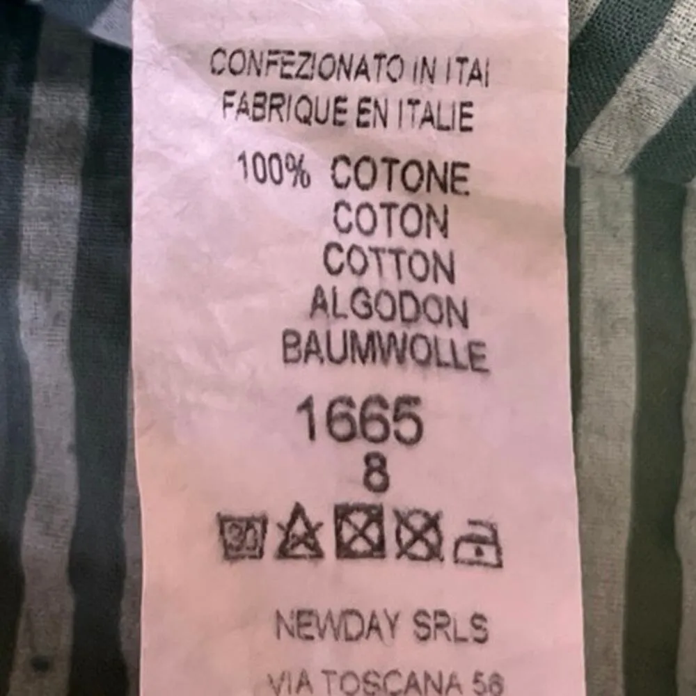 Sandra Fellini Green Striped Half Sleeve Button Down Shirt Mini Dress Size M Size M - Image 5