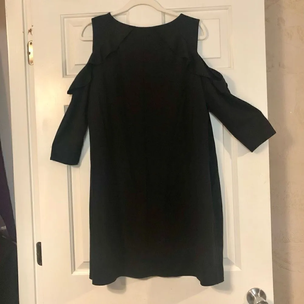Ingrid & Isabel Women’s Black Maternity Dress Peek Cold Shoulder Size Large - Image 14