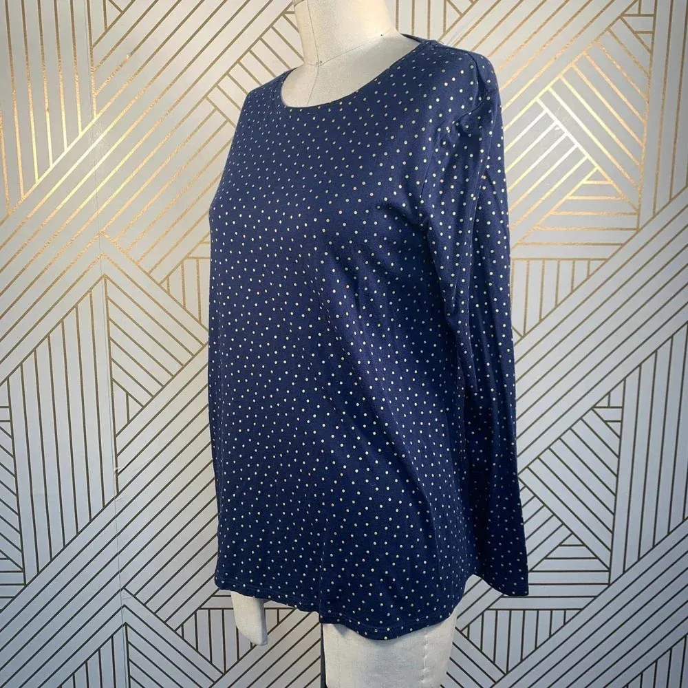 Boden Sabrina Swing Top‎ Navy Blue Glitter Dot Size M - Image 6