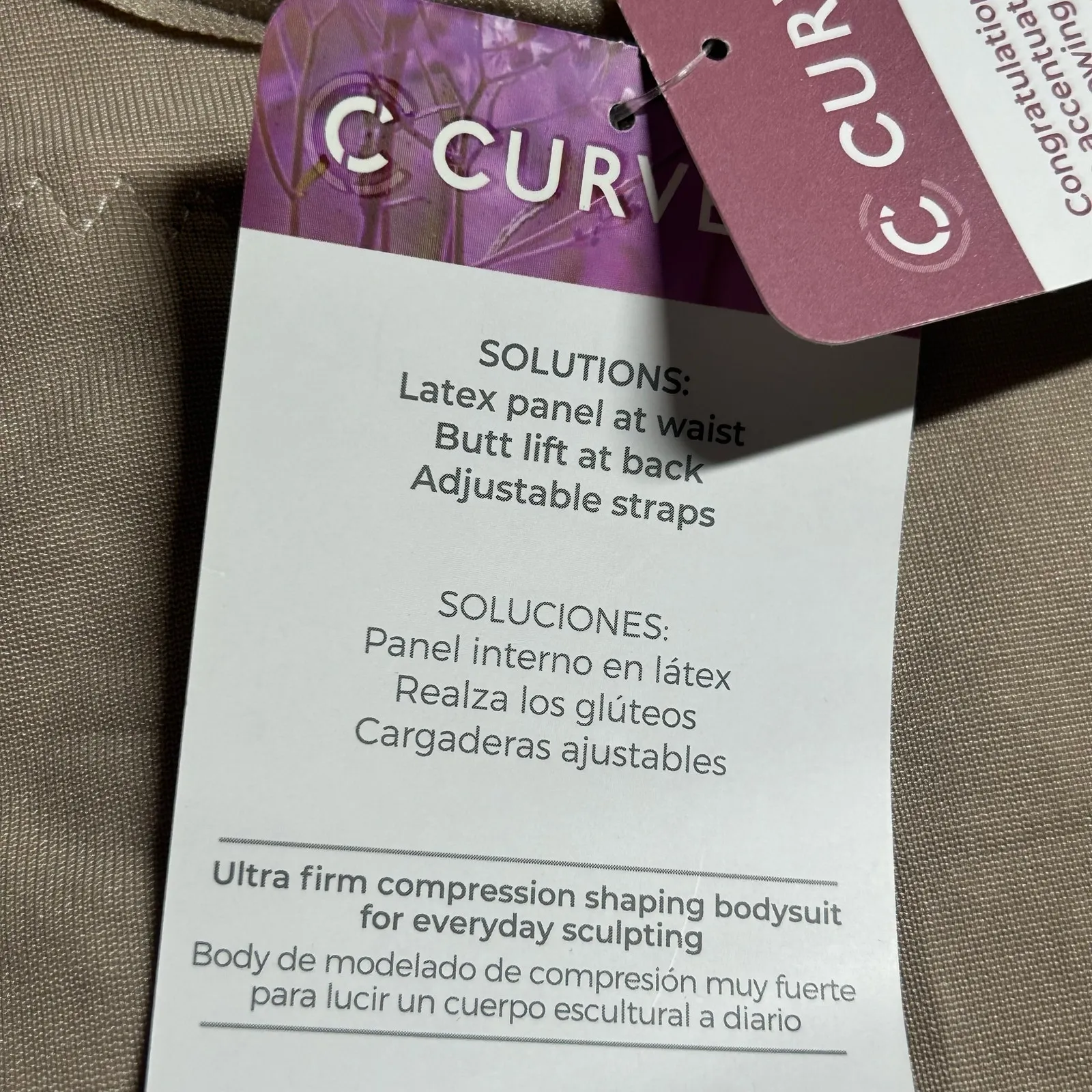 Curveez Ultra Shaping Hip Hugger Slimming Bodysuit Shapewear XL New Nude Tan - Image 9