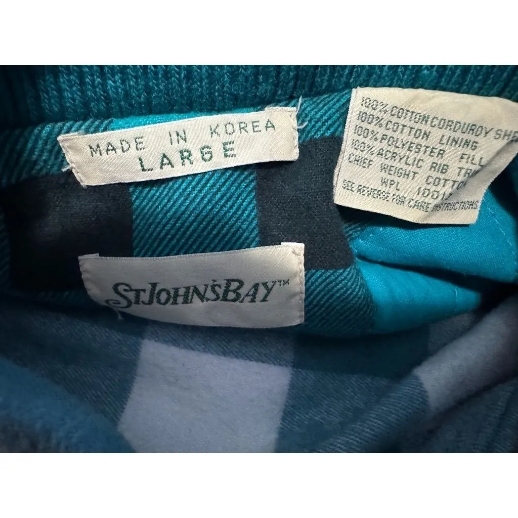 Vintage St. John's Bay Plaid Flannel Shirt & Corduroy Vest Set Women's Large L - Image 5