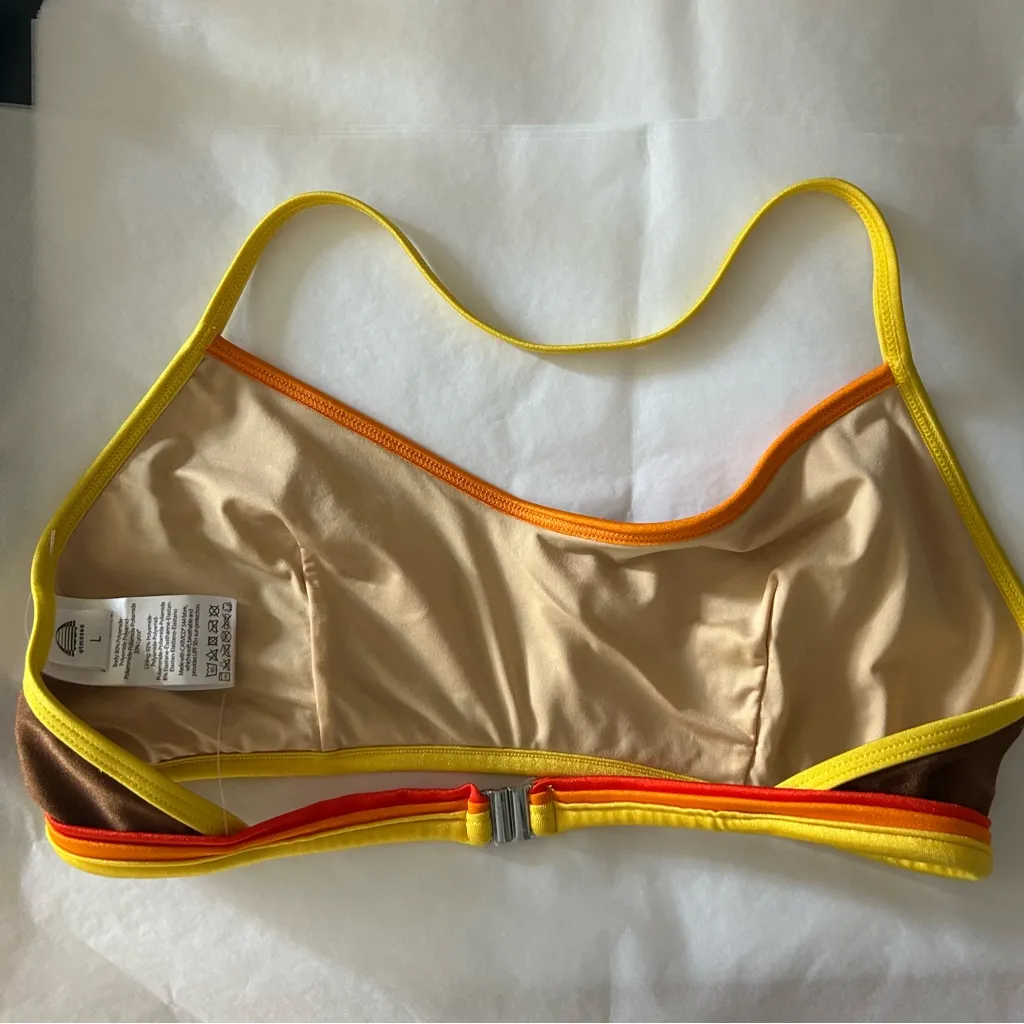 Free People x Atmosea Sunset Surf Halter Bikini Swim Top Size L - Image 3