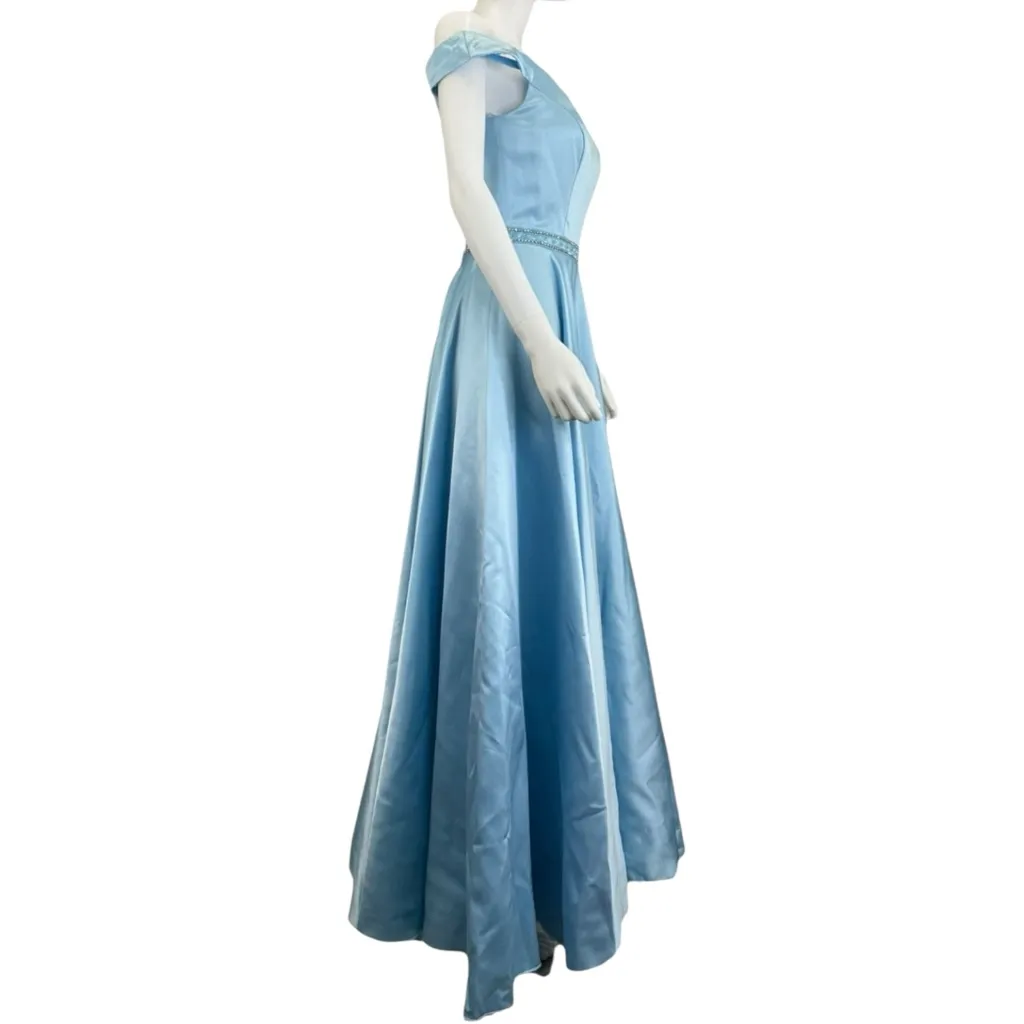 Sherri Hill  Light Blue Maxi Dress Size 6 - Image 2