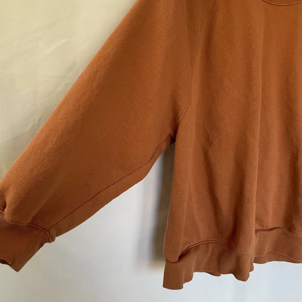 Old Navy orange burnt crewneck sweater casual women's size large cotton comfort - Image 3