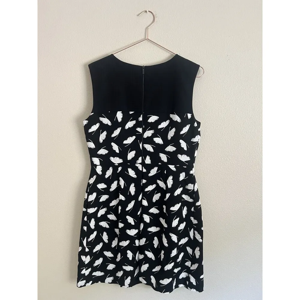 Miss Wu Jason Wu Dress Size 12 Black And White Delicate Leaf Print Sleeveless - Image 11