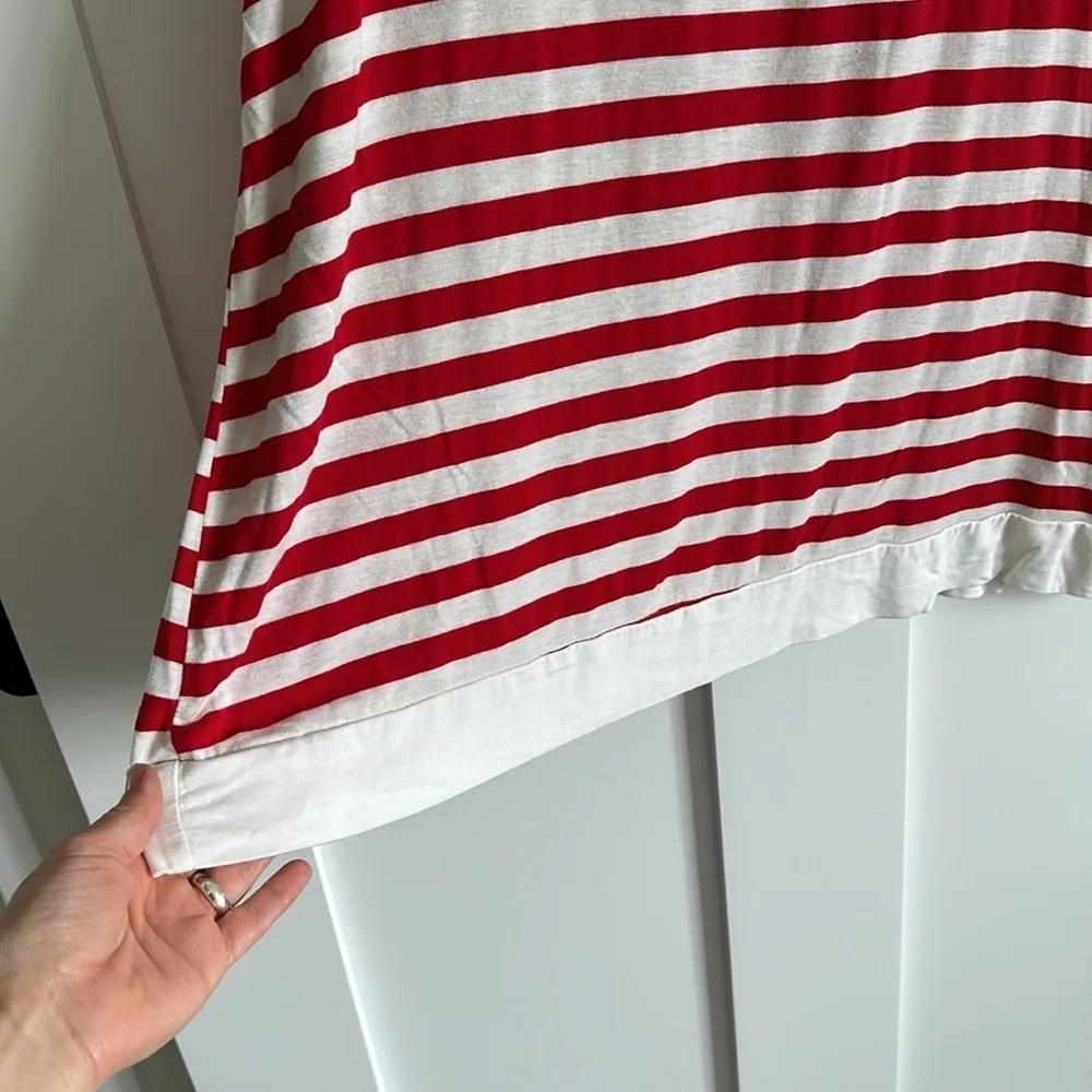 Sew In Love Women's S Red White Stripe Sleeveless Top Relaxed Fit Casual Top - Image 4