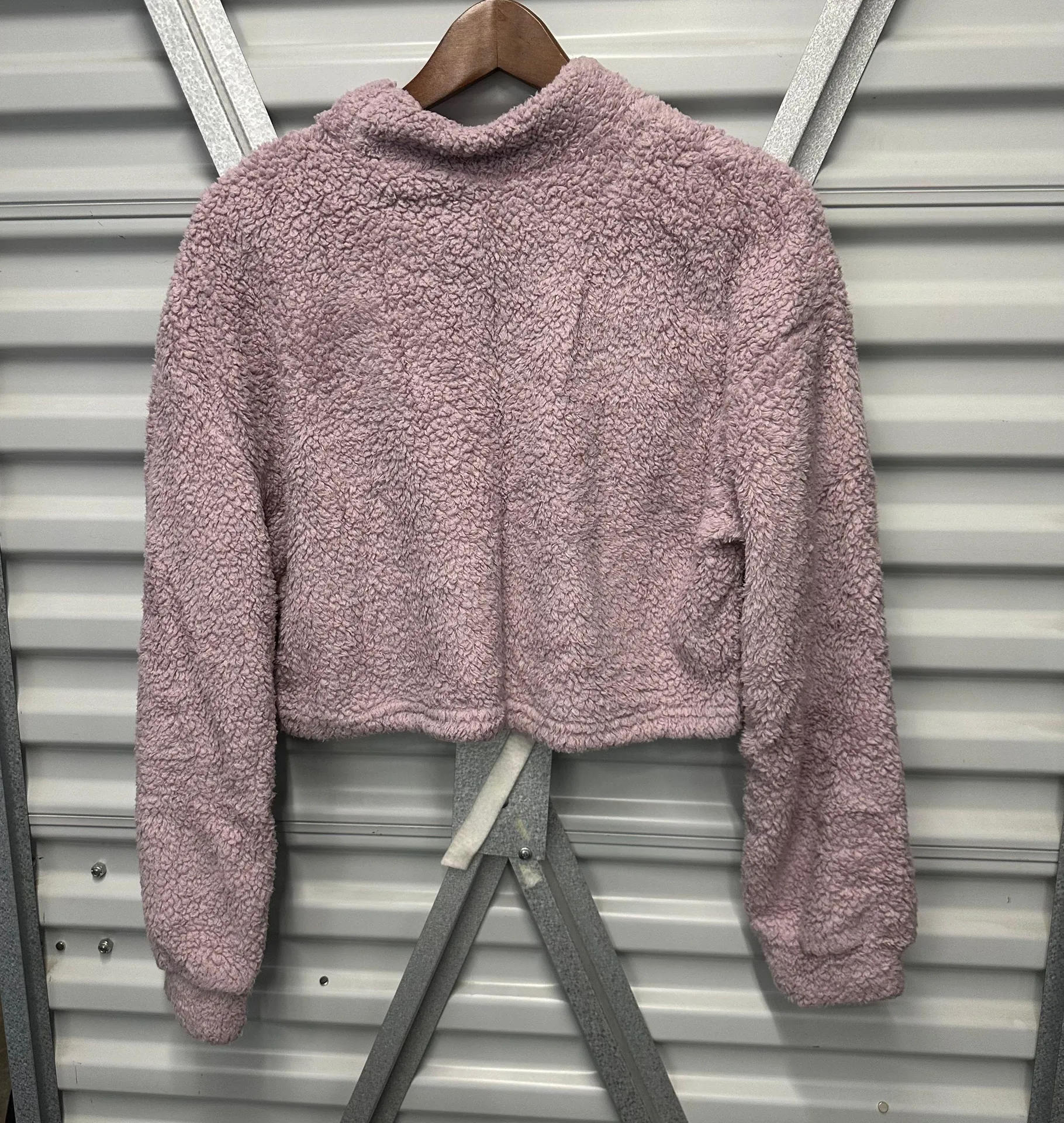 Lilac Purple Teddy Cropped Sweater - Image 4