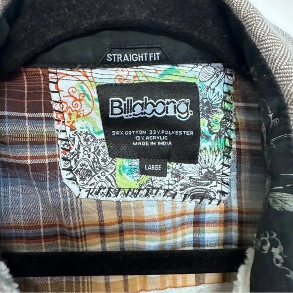 Billabong tweed‎ straight fit button down Any time shacket size Large sherpa - Image 3