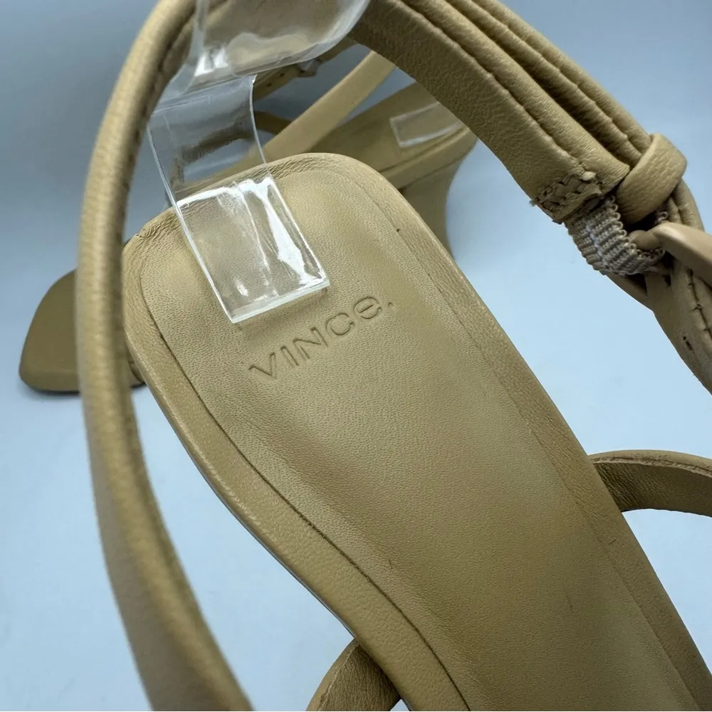 VINCE Luella Ankle Strap Sandals Size 9.5 / EU 40.5 Marble Neutral Cream - Image 7