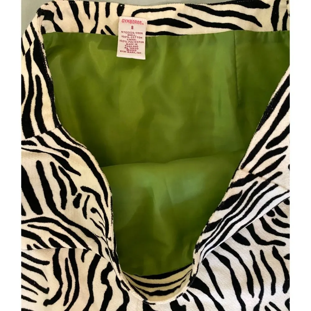 VTG New Gymboree MOM 8 Mod Zebra Print 2004 Mini Skirt Mommy & Me Velvet Mother - Image 2