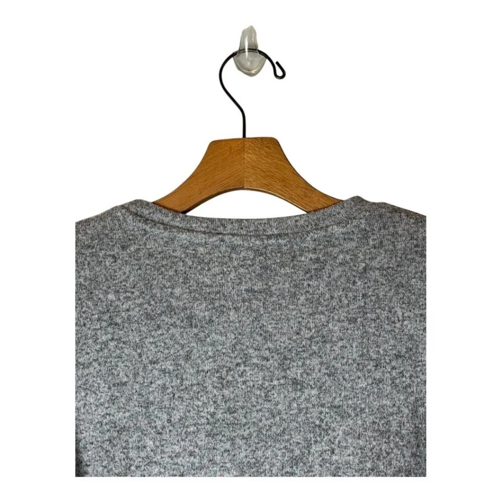 Zara Trafaluc Sweater‎ Women Small Gray Knit Crew Neck Long Bell Sleeve Pullover - Image 5