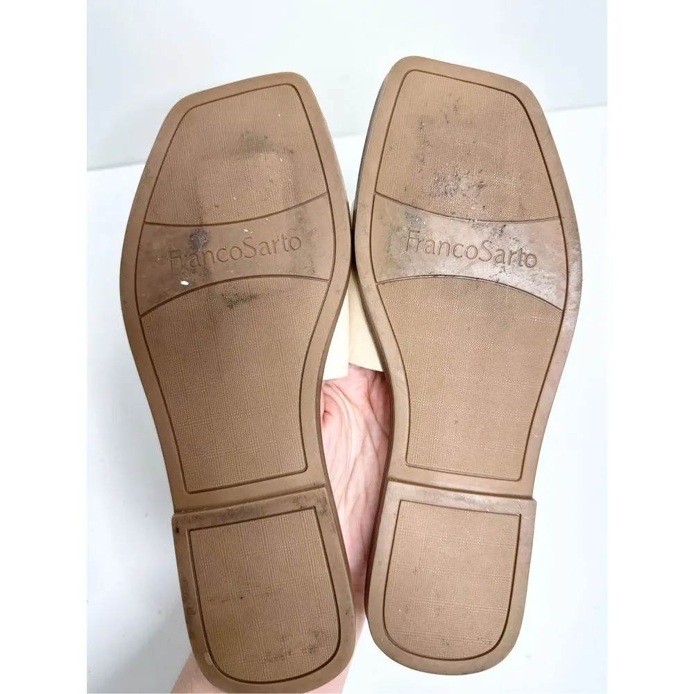 Franco Sarto Shoes Women Size 7 Cream Leather Merci Slide Sandals - Image 7