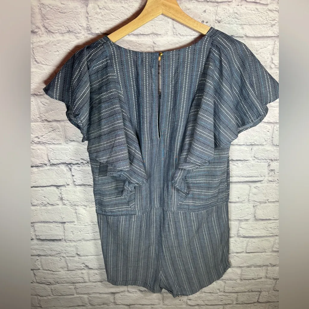 Mudpie‎ blue ISLA ROMPER women’s size XS pockets & drawstring - Image 3