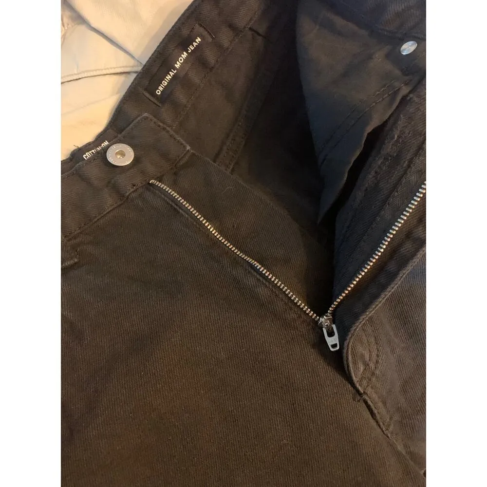 Cotton On womens size 4 small black original mom jean denim high waist - Image 8