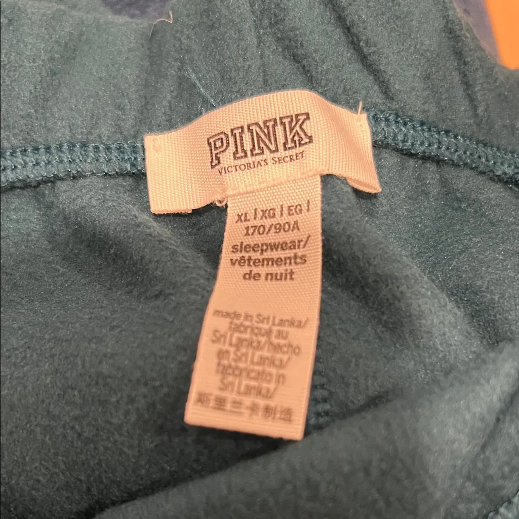 Pink Victoria’s Secret‎ Dark Green Fleece boxer Shorts xl - Image 3