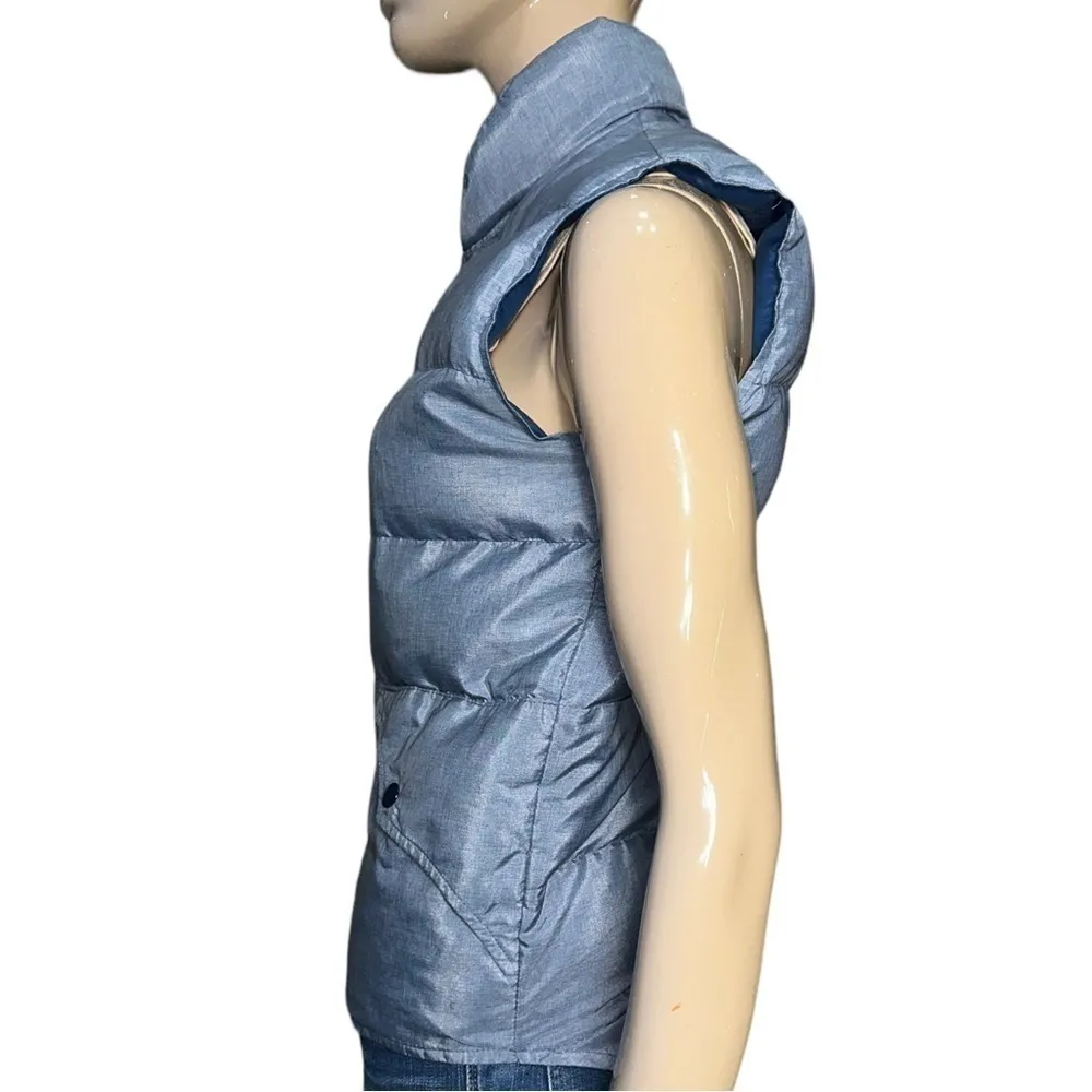 Miller Vintage Women’s Size XS Denim Blue Goose Down Snap Up Puffer Vest - Image 4