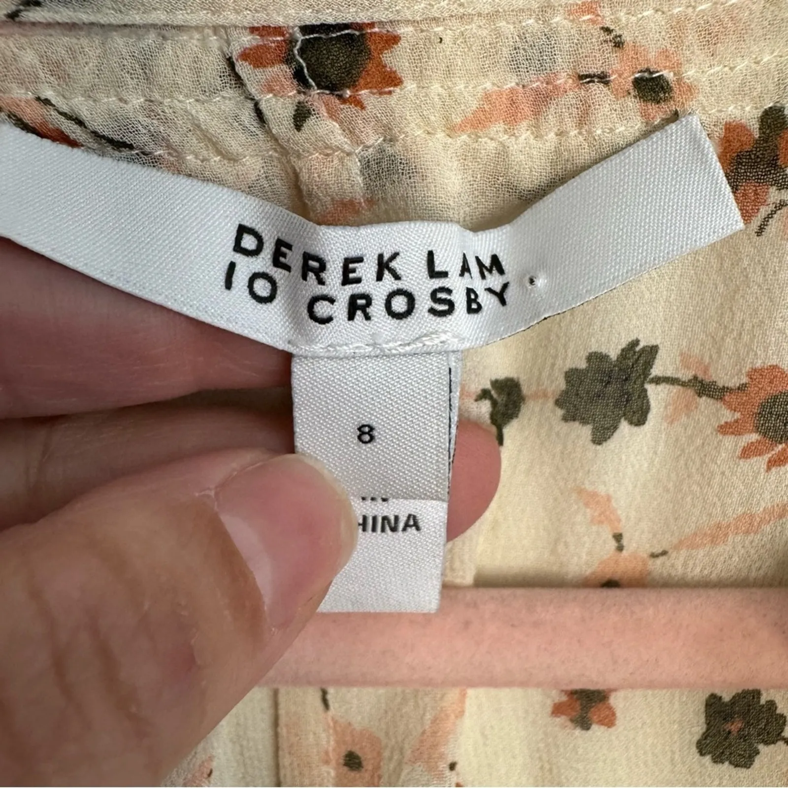 Derek Lam 10 Crosby Floral Silk Cold Shoulder Blouse - Image 2