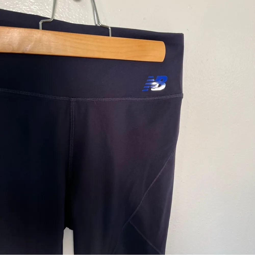 New Balance Athletic Leggings Navy Blue Mesh - Image 4