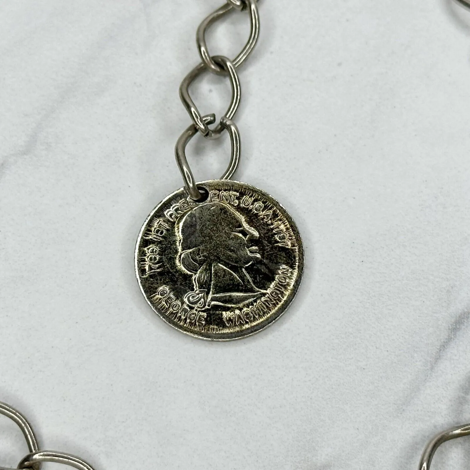 George Washington Coin Chain Belt Gold Tone Y2K Small/Medium (S/M) ✨ - Image 10