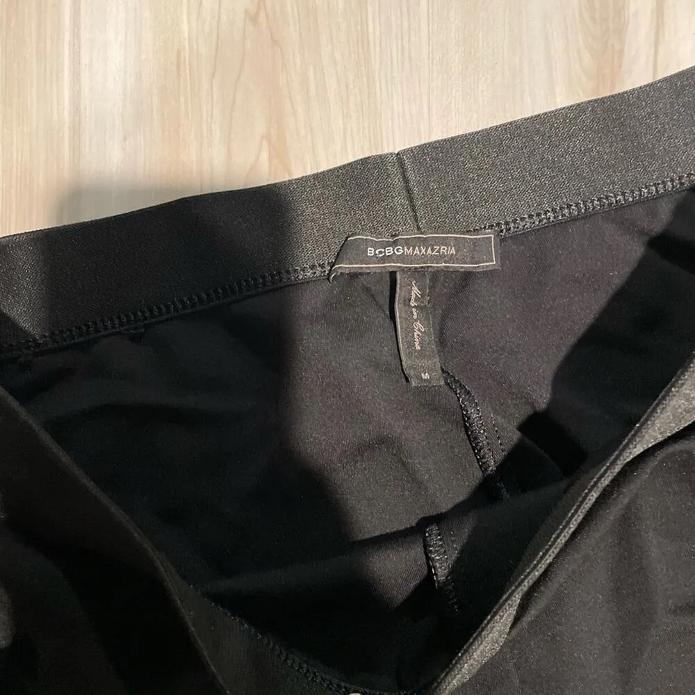 Bcbcmaxazria Women's Black Wide-Leg stretch flared Pants medium - Image 2