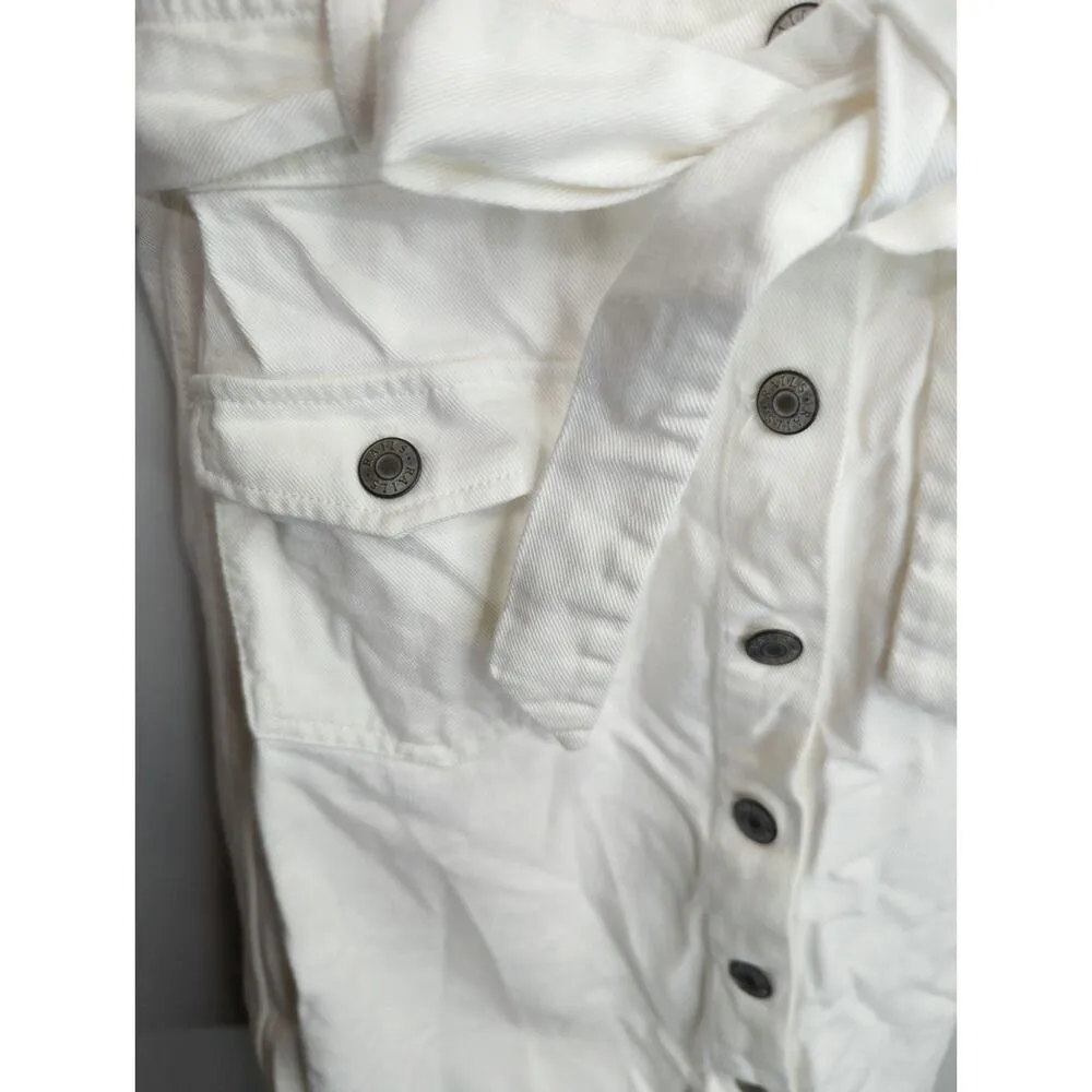 Rails Danica White Button-Up Belted Denim Shirt Dress Coastal Cowgirls Women's S - Image 5
