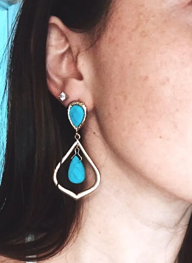 Kendra Scott Turquoise Drop Earrings - Image 2