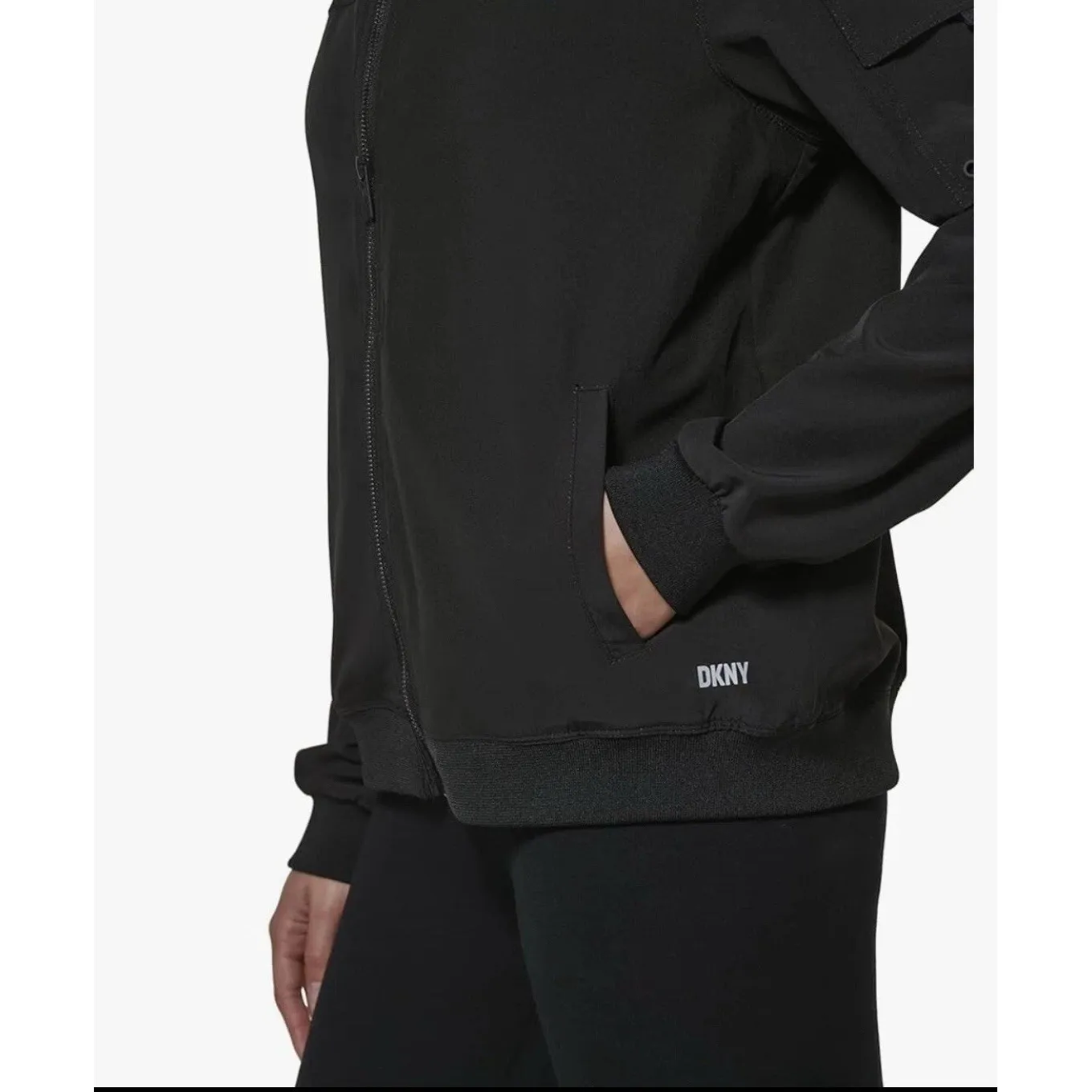NEW NWT DKNY Sport Women's Cargo-Pocket Jacket, Black, XL MSRP $99 - Image 2